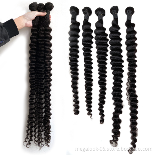 Factory Wholesale Cuticle Aligned Grade 10A Peruvian Deep Loose Wave Virgin Hair Bundles With Closure